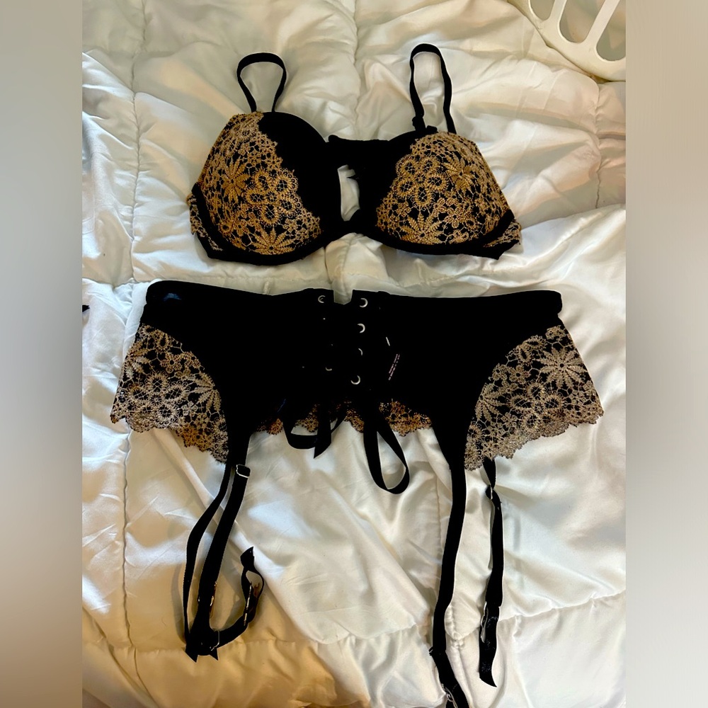 Victoria’s Secret bra and garter belt
